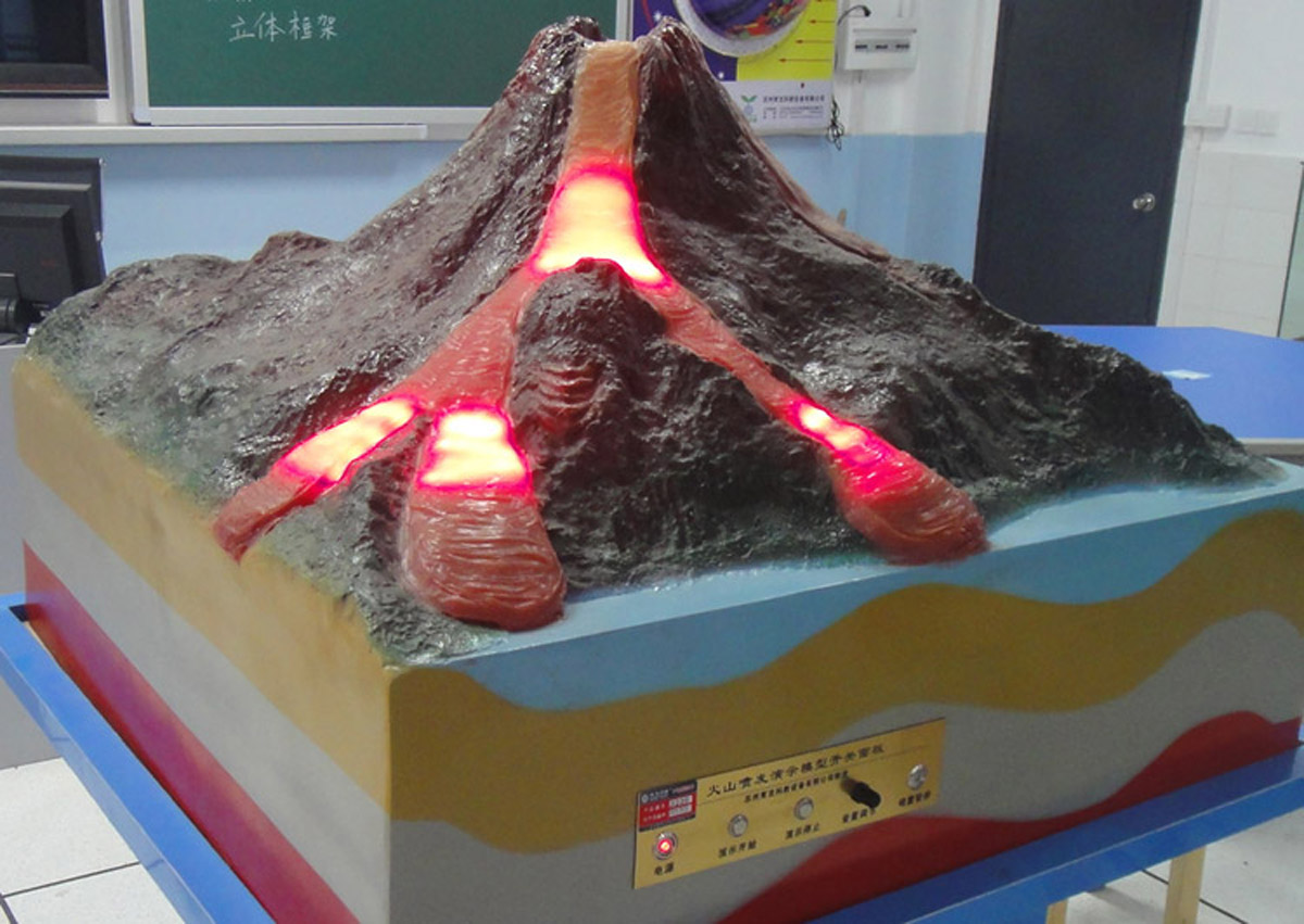 通道互动电影火山喷发模拟